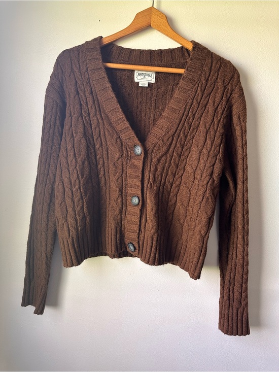 American Eagle Outfitters Sweaters - American Eagle Outfitters Brown Cable Knit V-Neck Button Cardigan